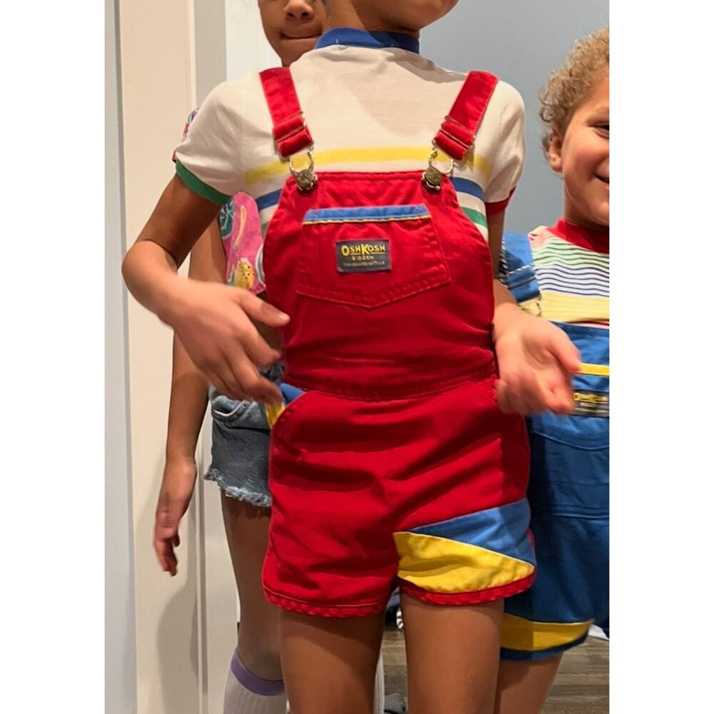Vintage OshKosh B'gosh Color Block Shortalls 7 USA - Picture 14 of 14